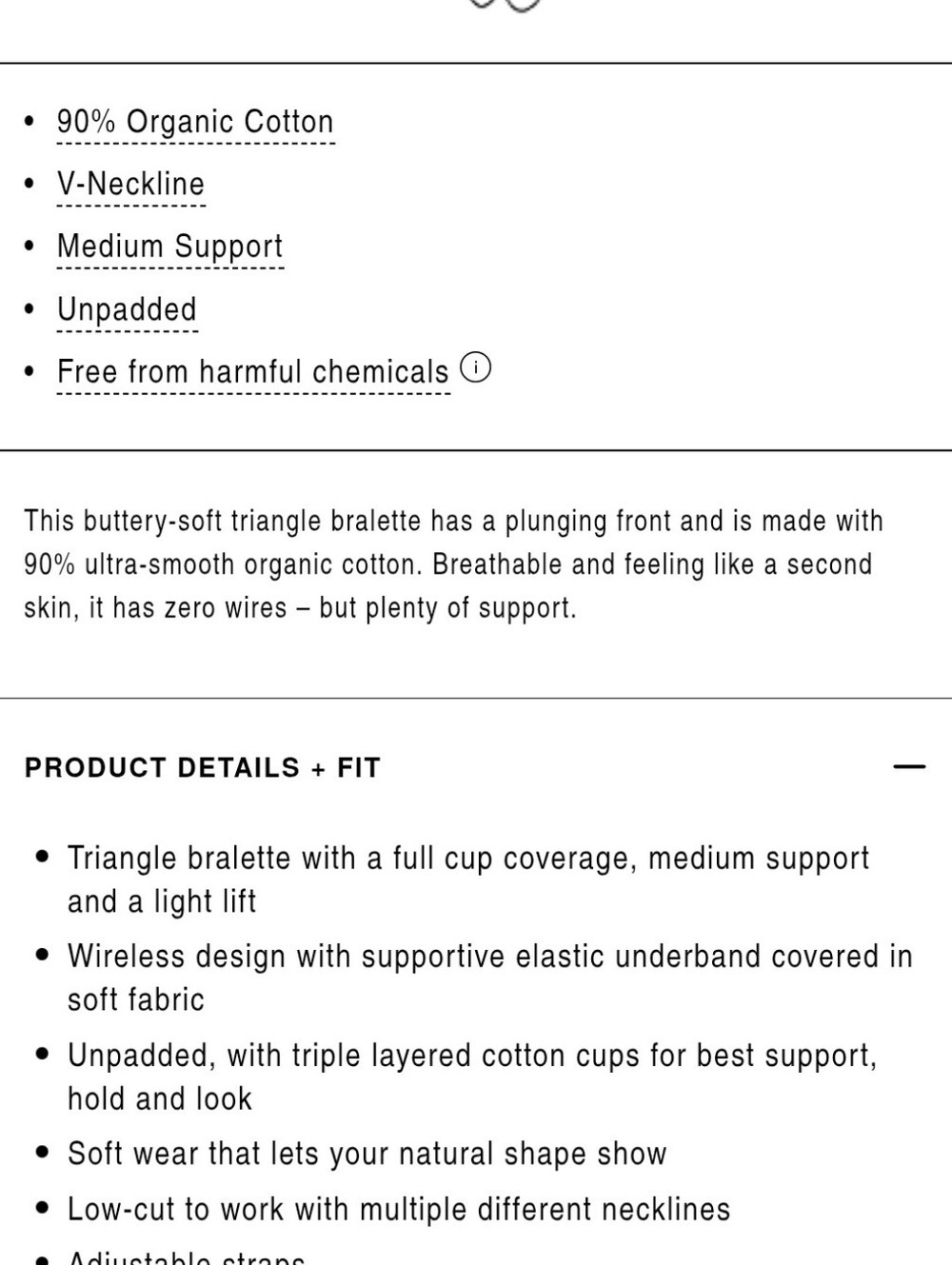 Organicbasics Triangle Bra Medium  NWT - Picture 7 of 7